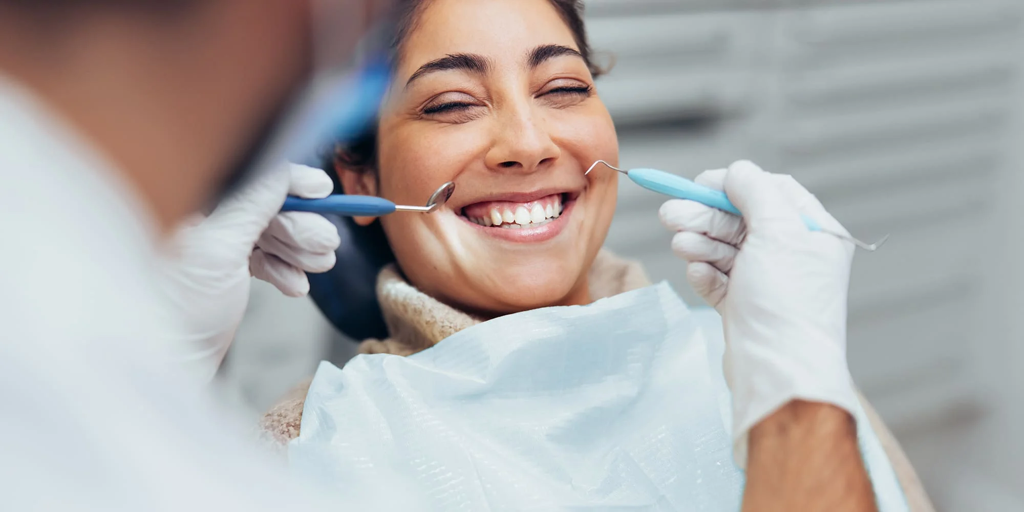 Dentist with patient